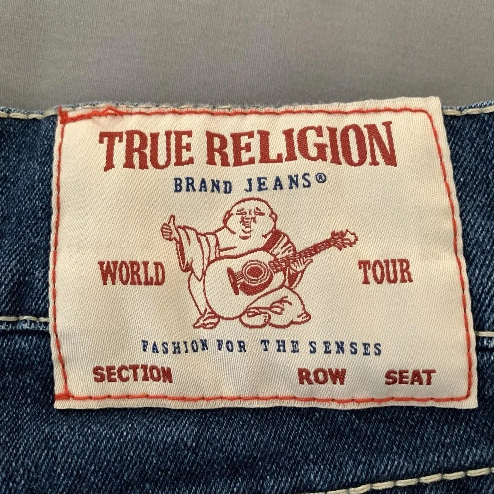 True Religion Geno Relaxed Slim Jeans Mens 30x30 Blue Medium Wash Denim Pants